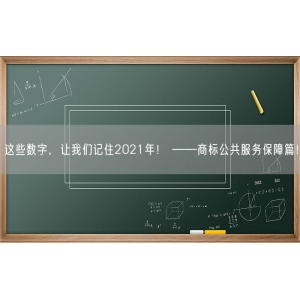 这些数字，让我们记住2021年！ ——商标公共服务保障篇！